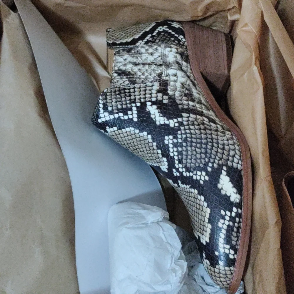 New Madewell Snake Bootie Ankle Boots Women 7.5